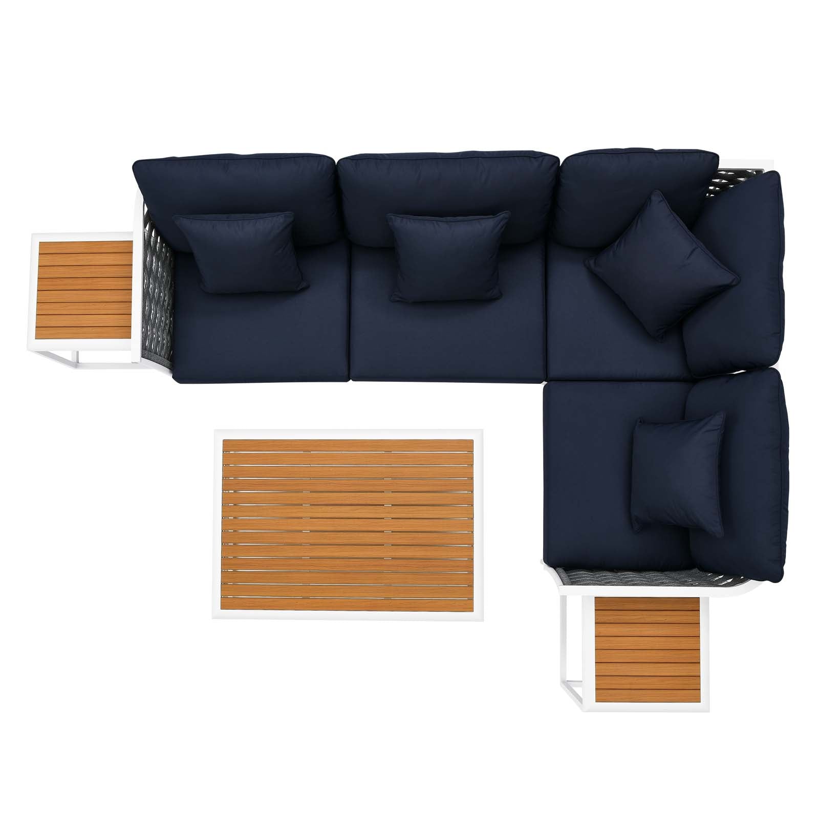 Stance 7 Piece Outdoor Patio Aluminum Sectional Sofa Set by Modway
