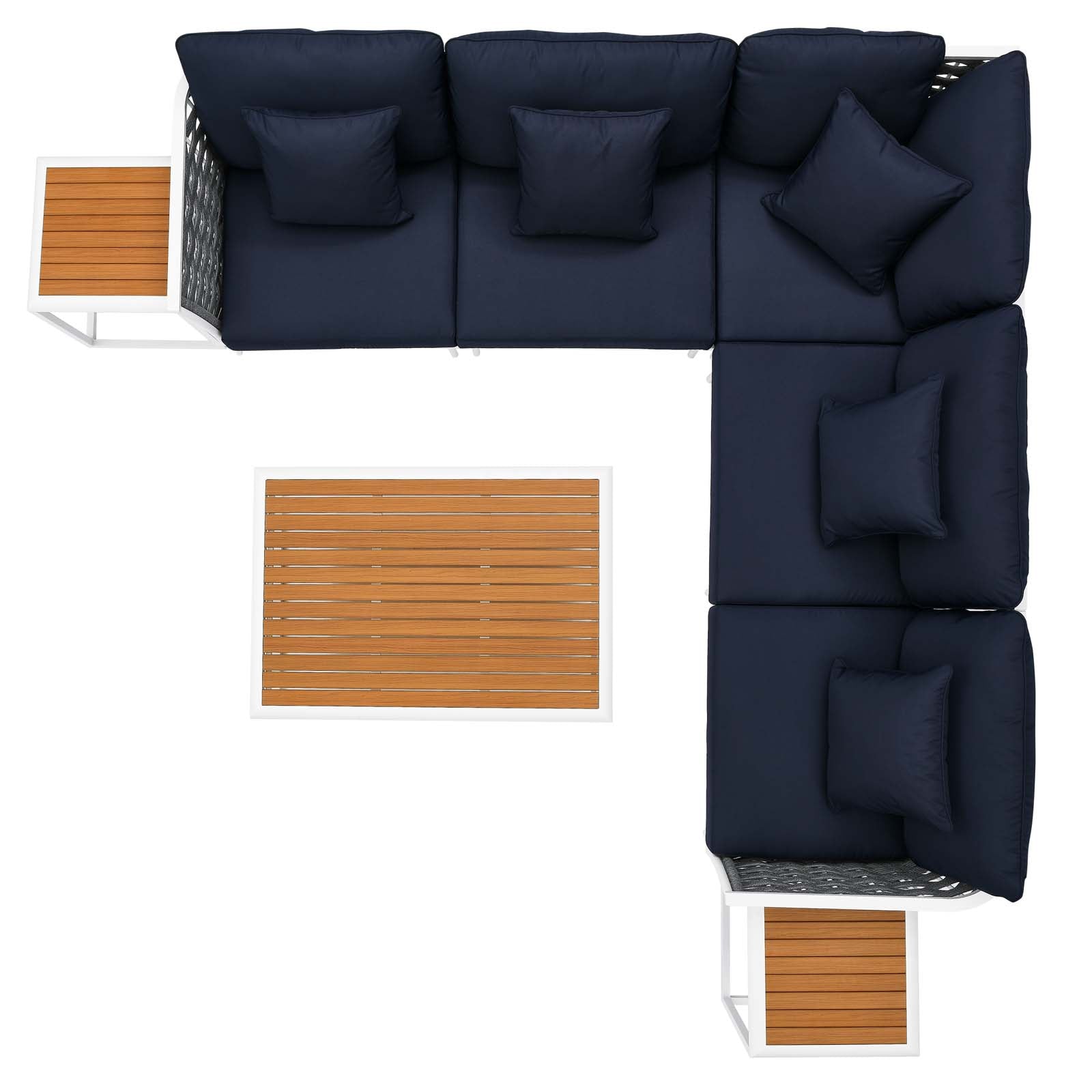 Stance 8 Piece Outdoor Patio Aluminum Sectional Sofa Set by Modway