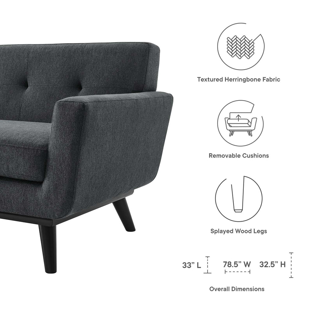 Engage Herringbone Fabric Loveseat by Modway