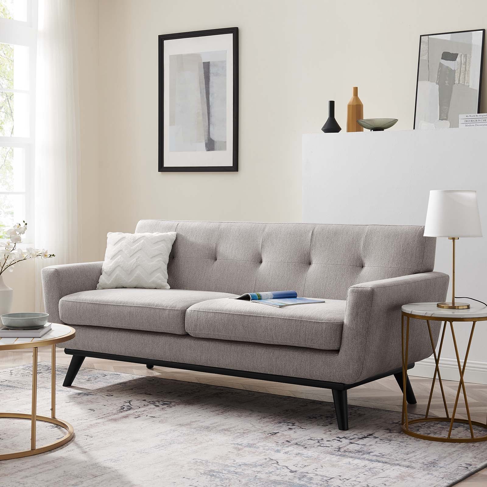 Engage Herringbone Fabric Loveseat by Modway