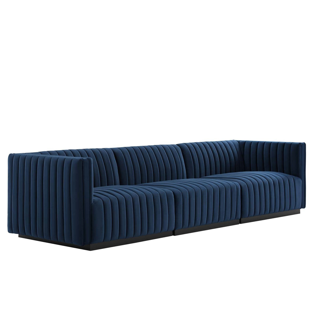 Conjure Channel Tufted Performance Velvet Sofa in