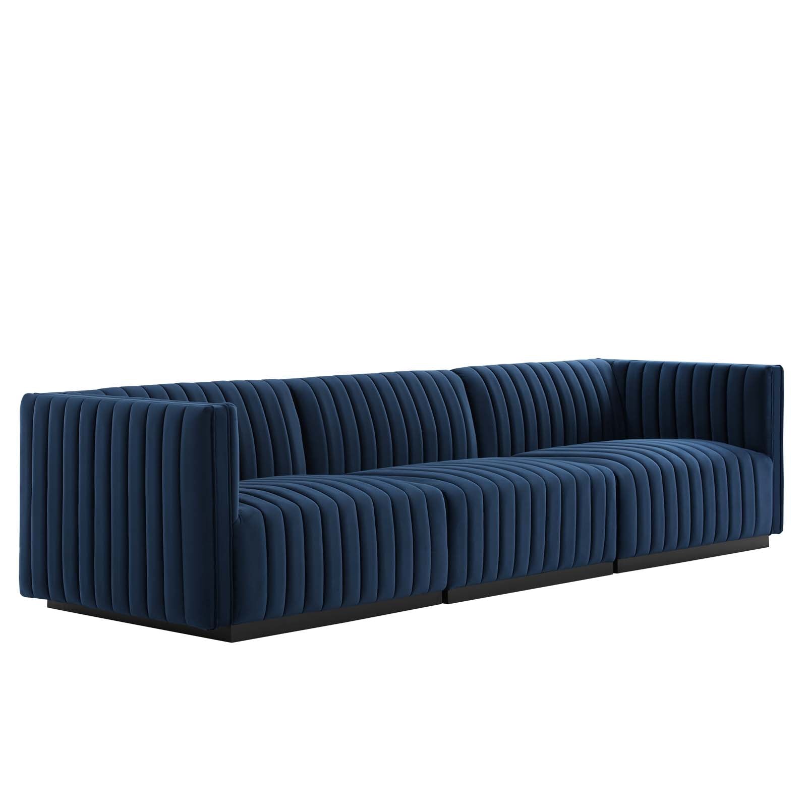 Conjure Channel Tufted Performance Velvet Sofa in