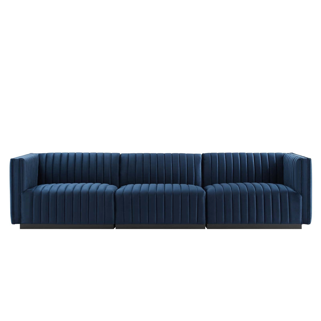 Conjure Channel Tufted Performance Velvet Sofa in