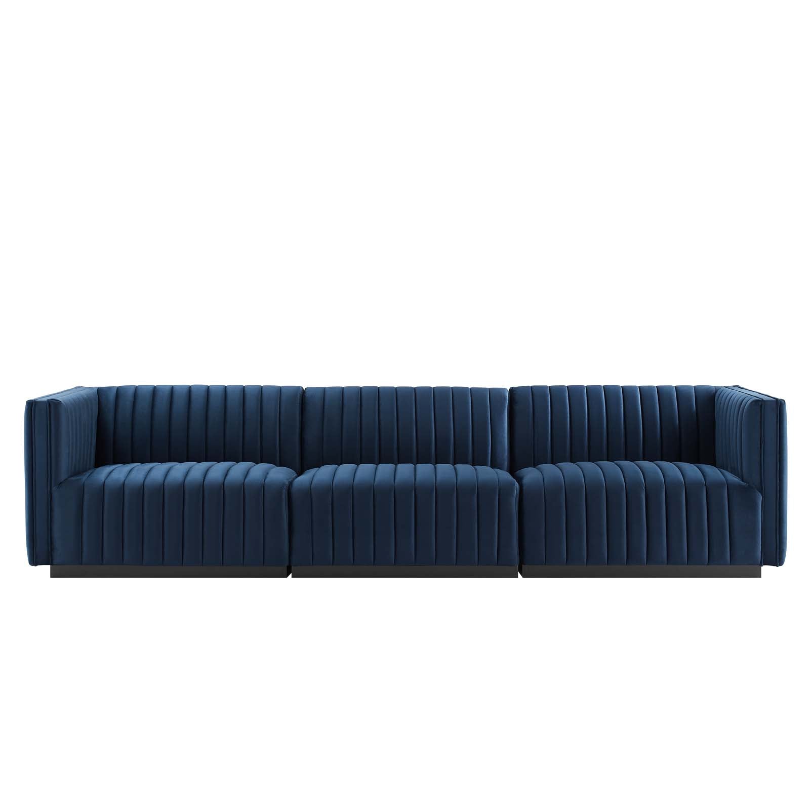 Conjure Channel Tufted Performance Velvet Sofa in