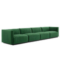 Conjure 4-Piece Channel Tufted Performance Velvet Sofa by Modway