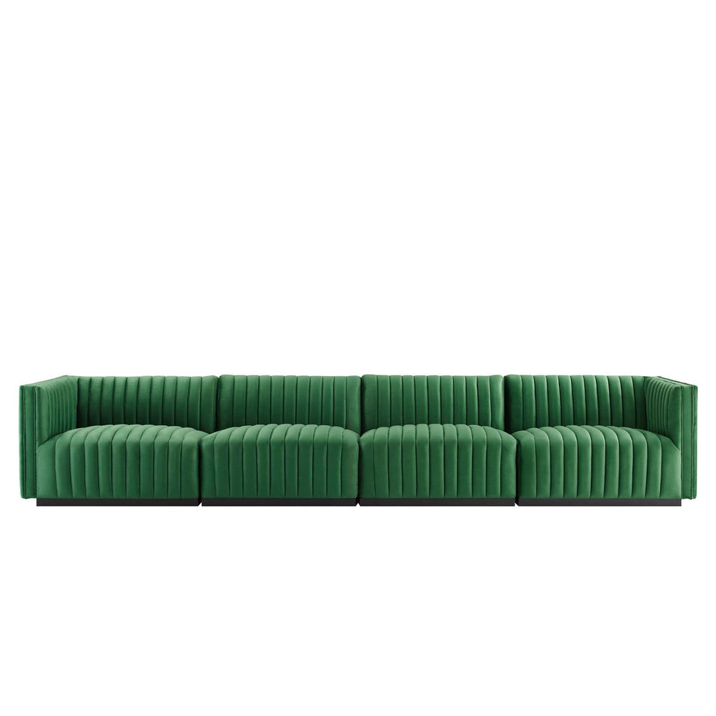 Conjure 4-Piece Channel Tufted Performance Velvet Sofa by Modway