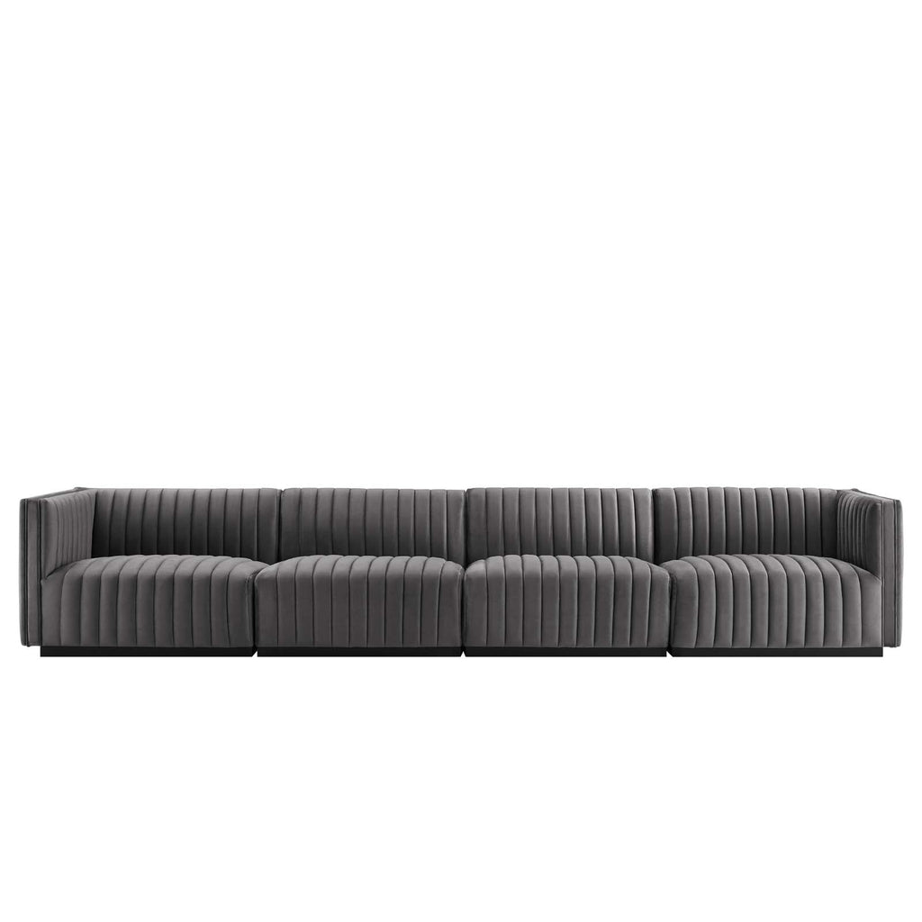 Conjure 4-Piece Channel Tufted Performance Velvet Sofa by Modway