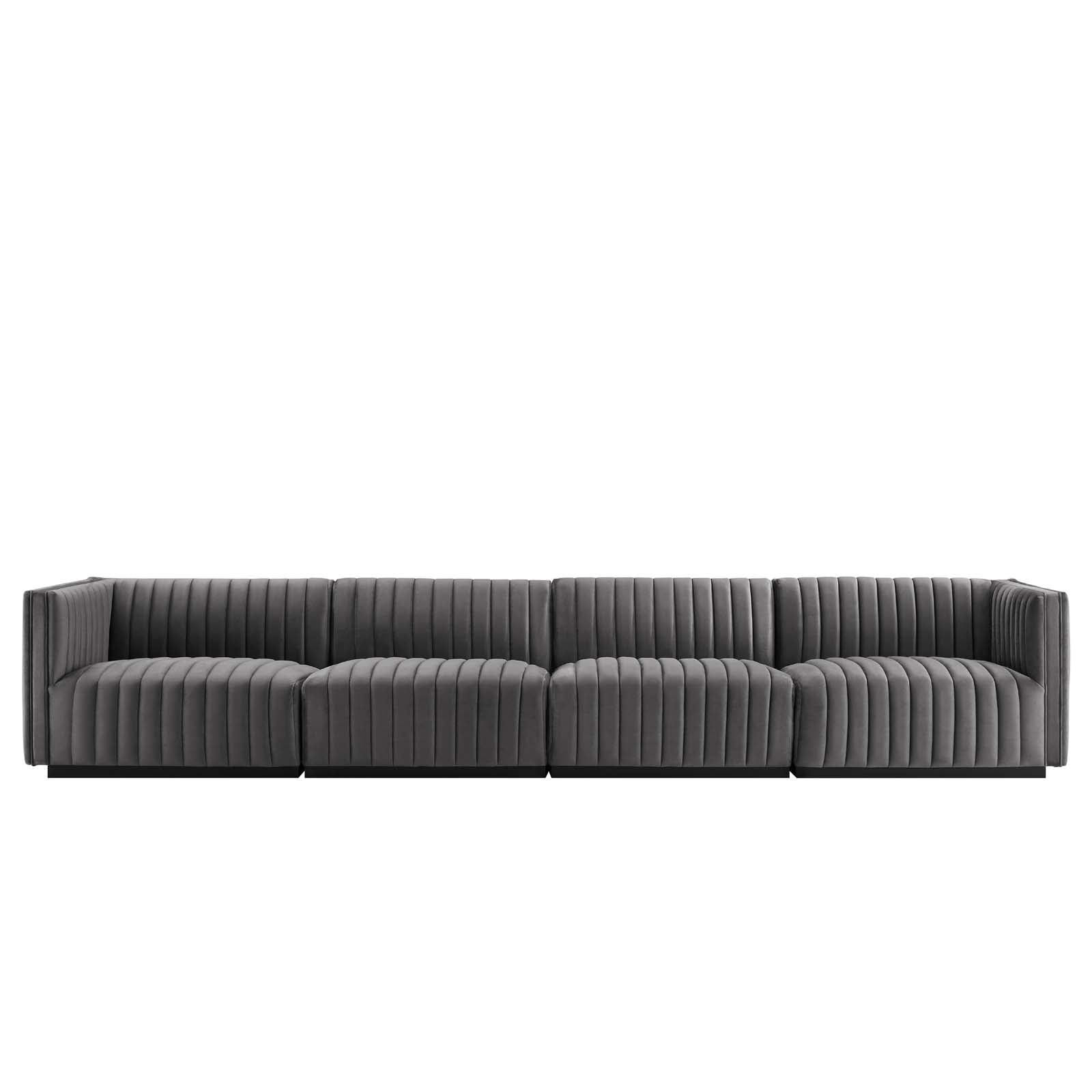 Conjure 4-Piece Channel Tufted Performance Velvet Sofa by Modway