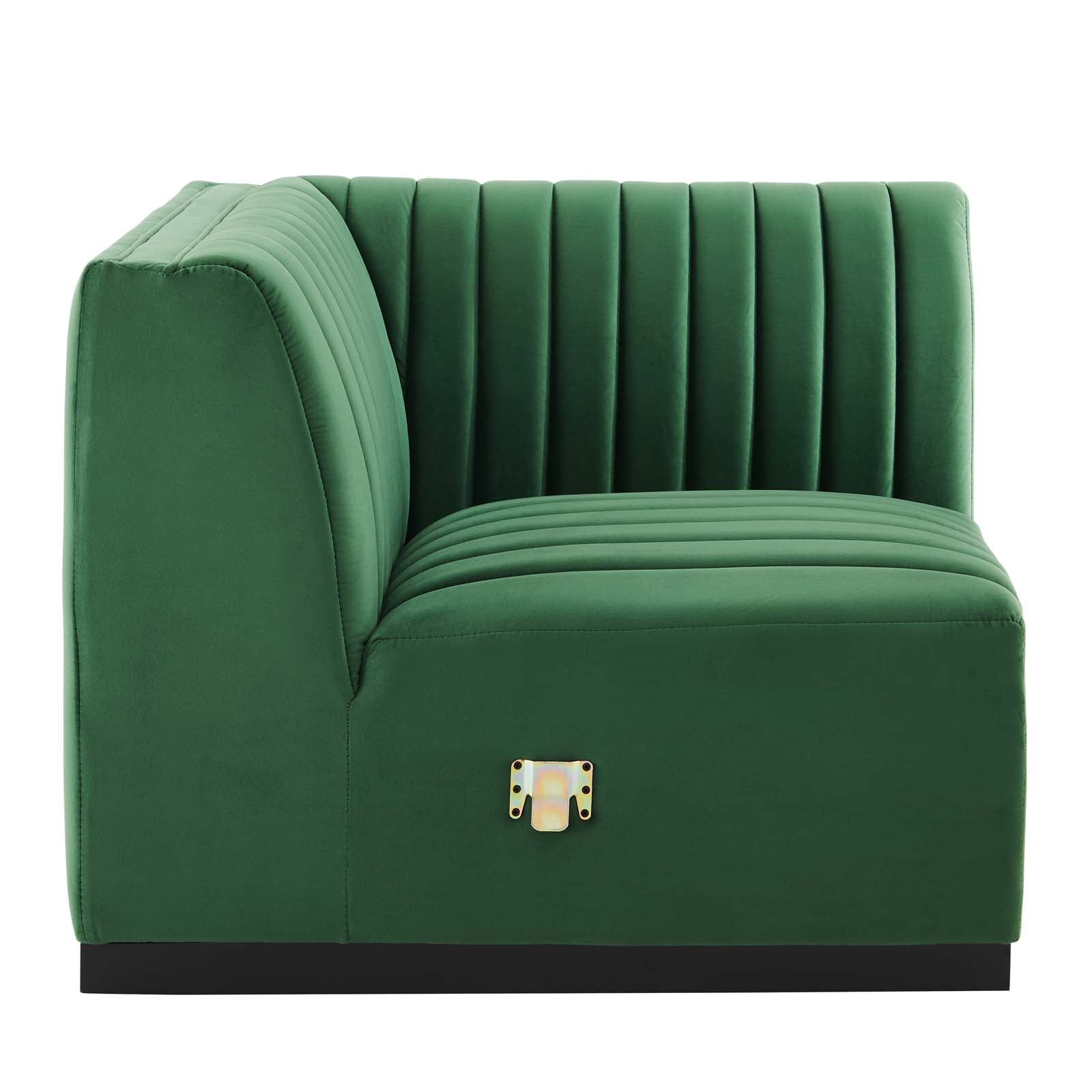 Conjure 4-Piece Channel Tufted Performance Velvet Sectional by Modway
