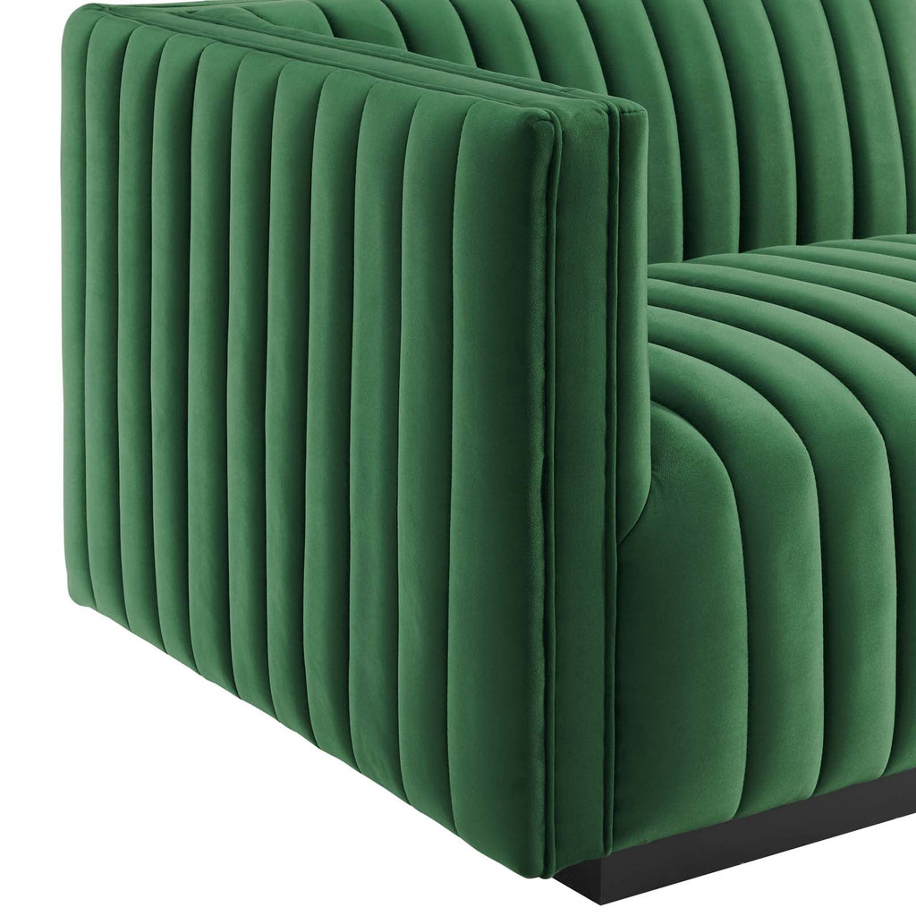 Conjure 4-Piece Channel Tufted Performance Velvet Sectional by Modway