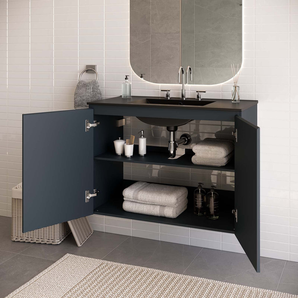 Bryn 36" Wall-Mount Bathroom Vanity by Modway