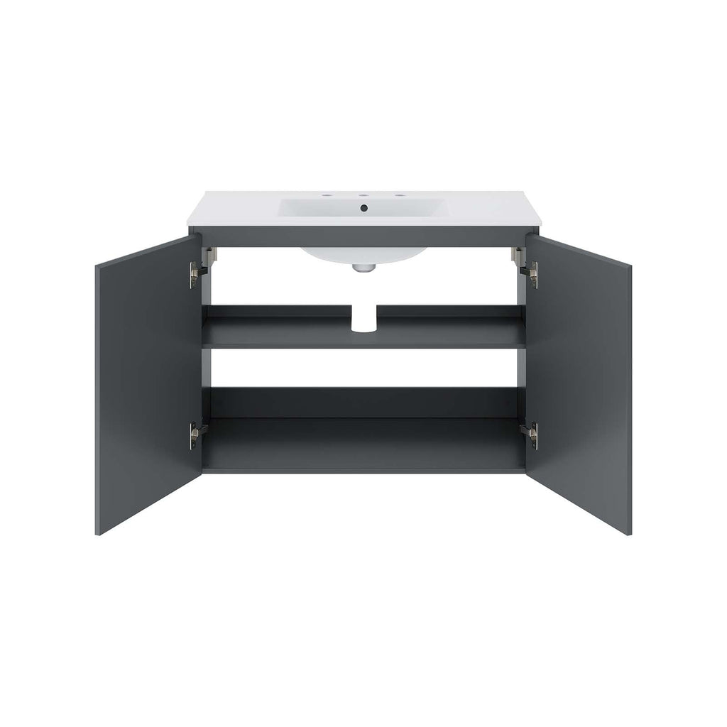 Bryn 36" Wall-Mount Bathroom Vanity by Modway