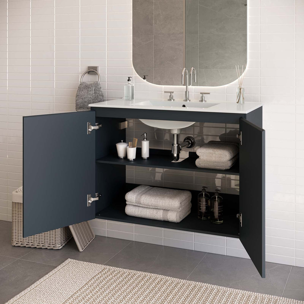 Bryn 36" Wall-Mount Bathroom Vanity by Modway