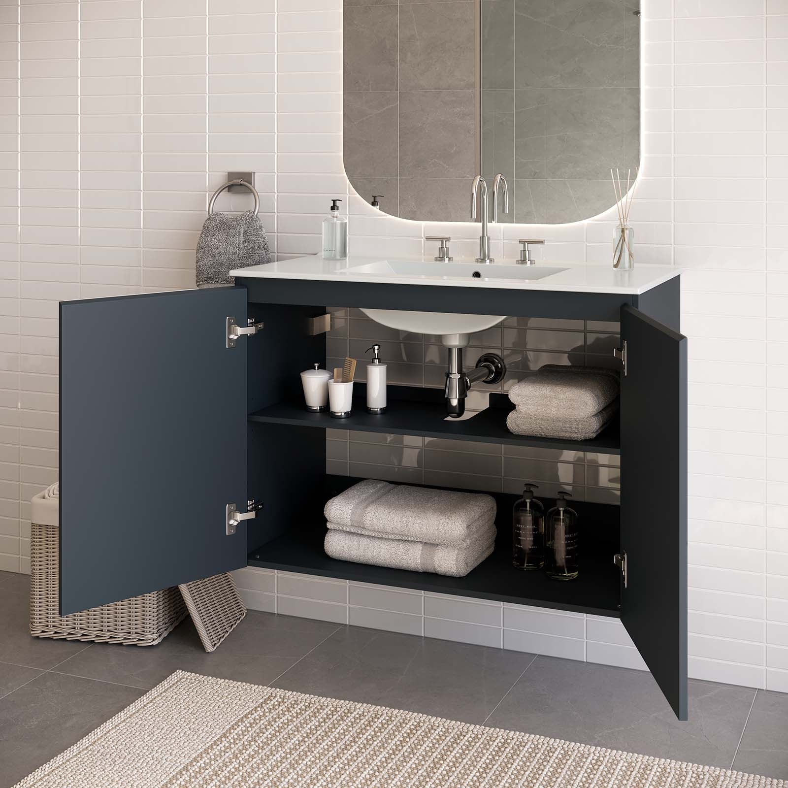 Bryn 36" Wall-Mount Bathroom Vanity by Modway