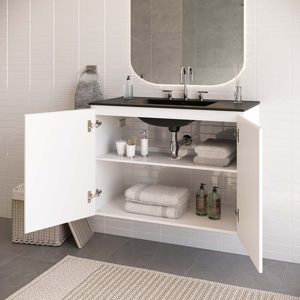 Bryn 36" Wall-Mount Bathroom Vanity by Modway