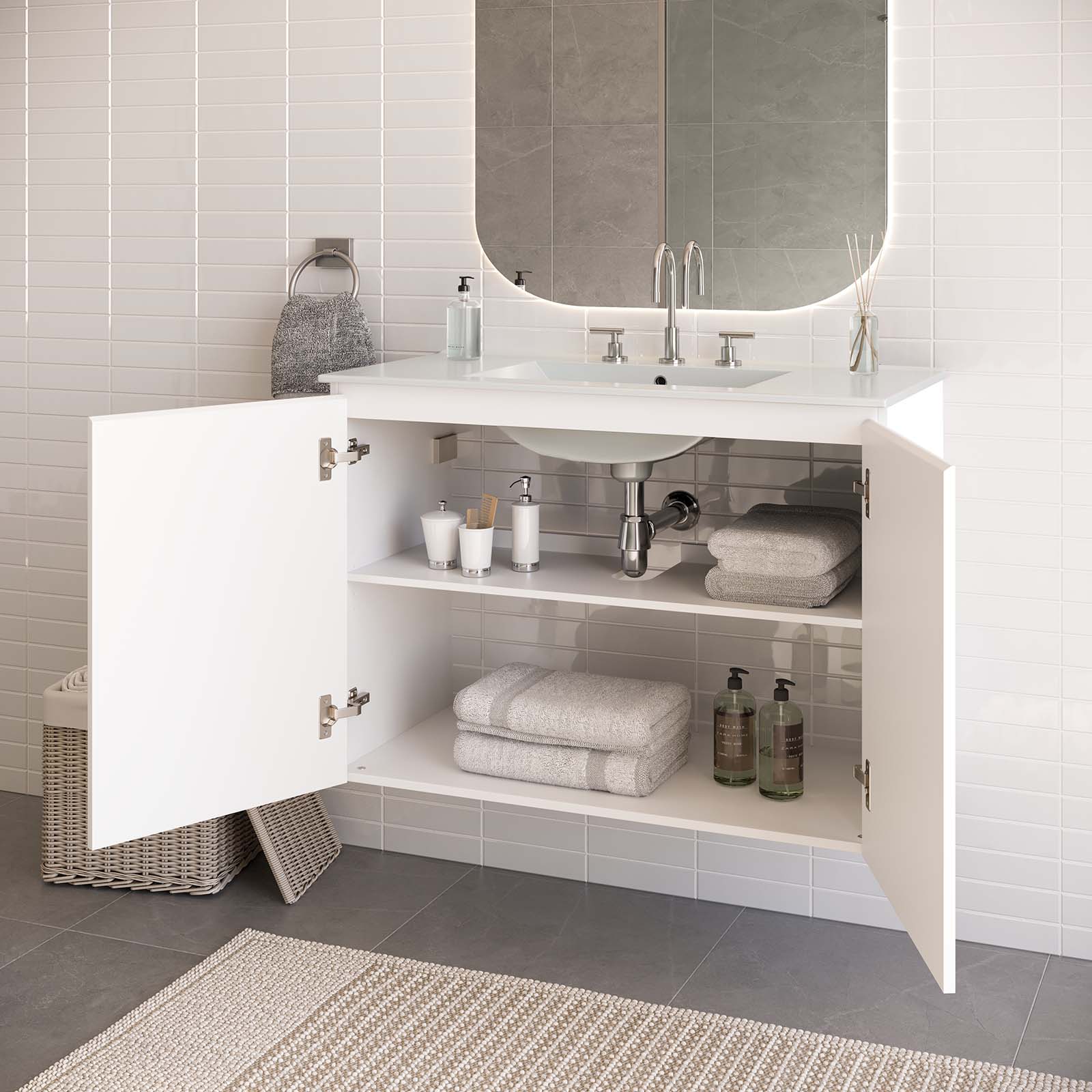 Bryn 36" Wall-Mount Bathroom Vanity by Modway