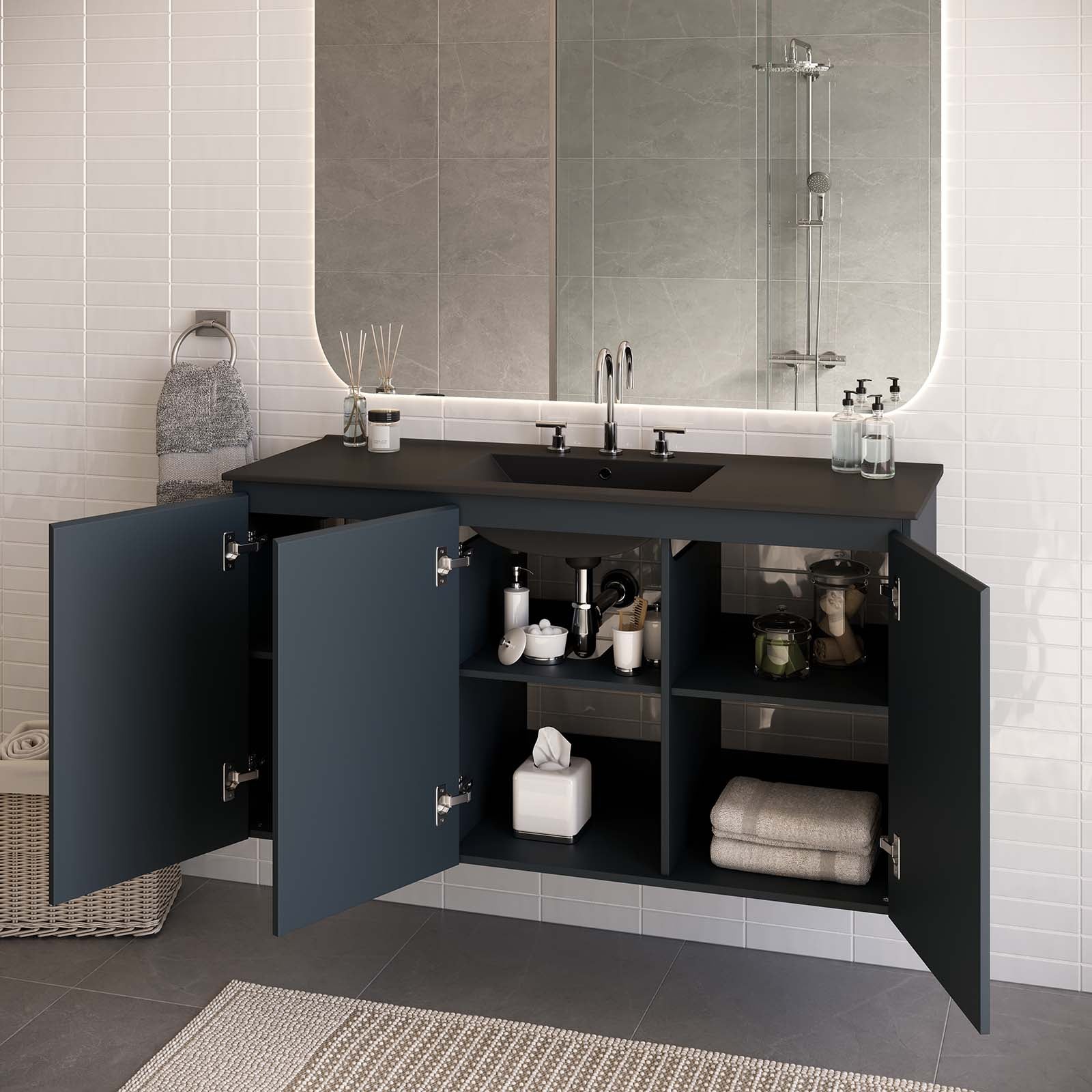 Bryn 48" Wall-Mount Bathroom Vanity by Modway