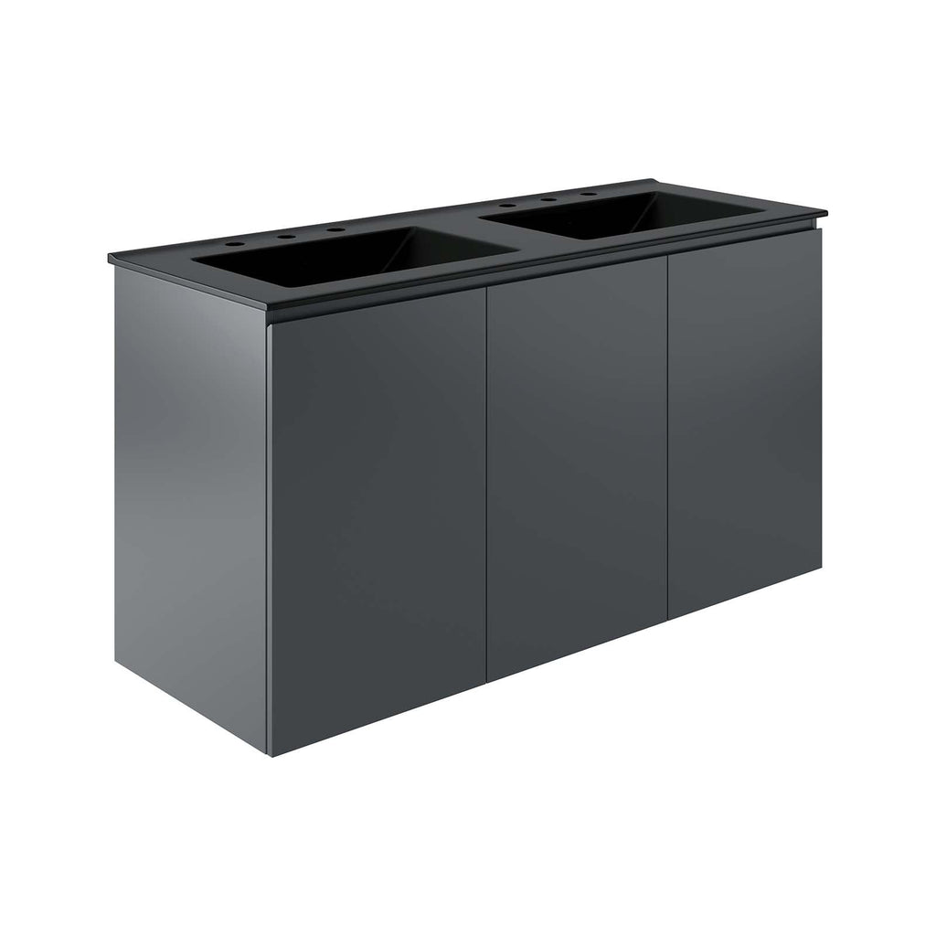 Bryn 48" Wall-Mount Double Sink Bathroom Vanity by Modway