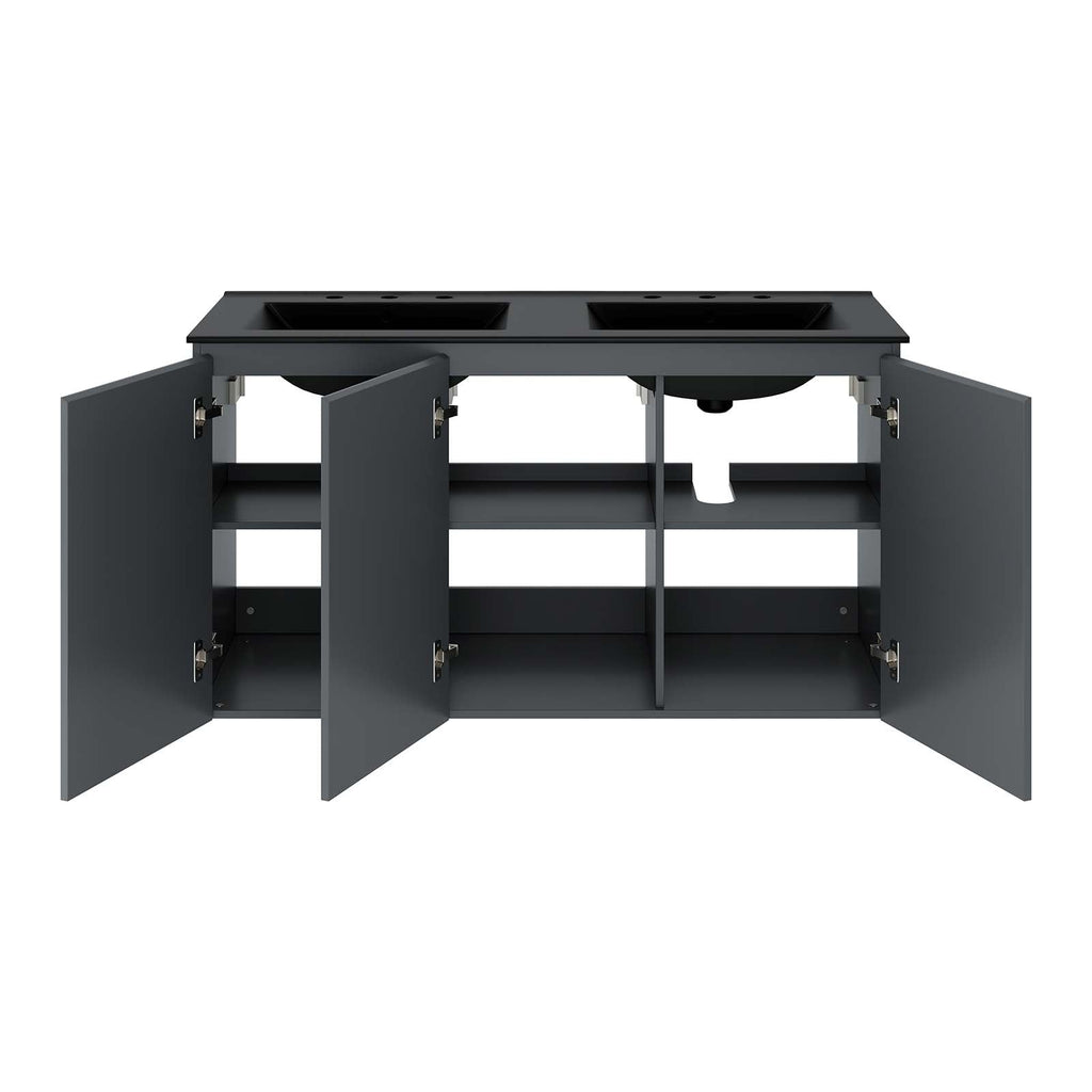 Bryn 48" Wall-Mount Double Sink Bathroom Vanity by Modway