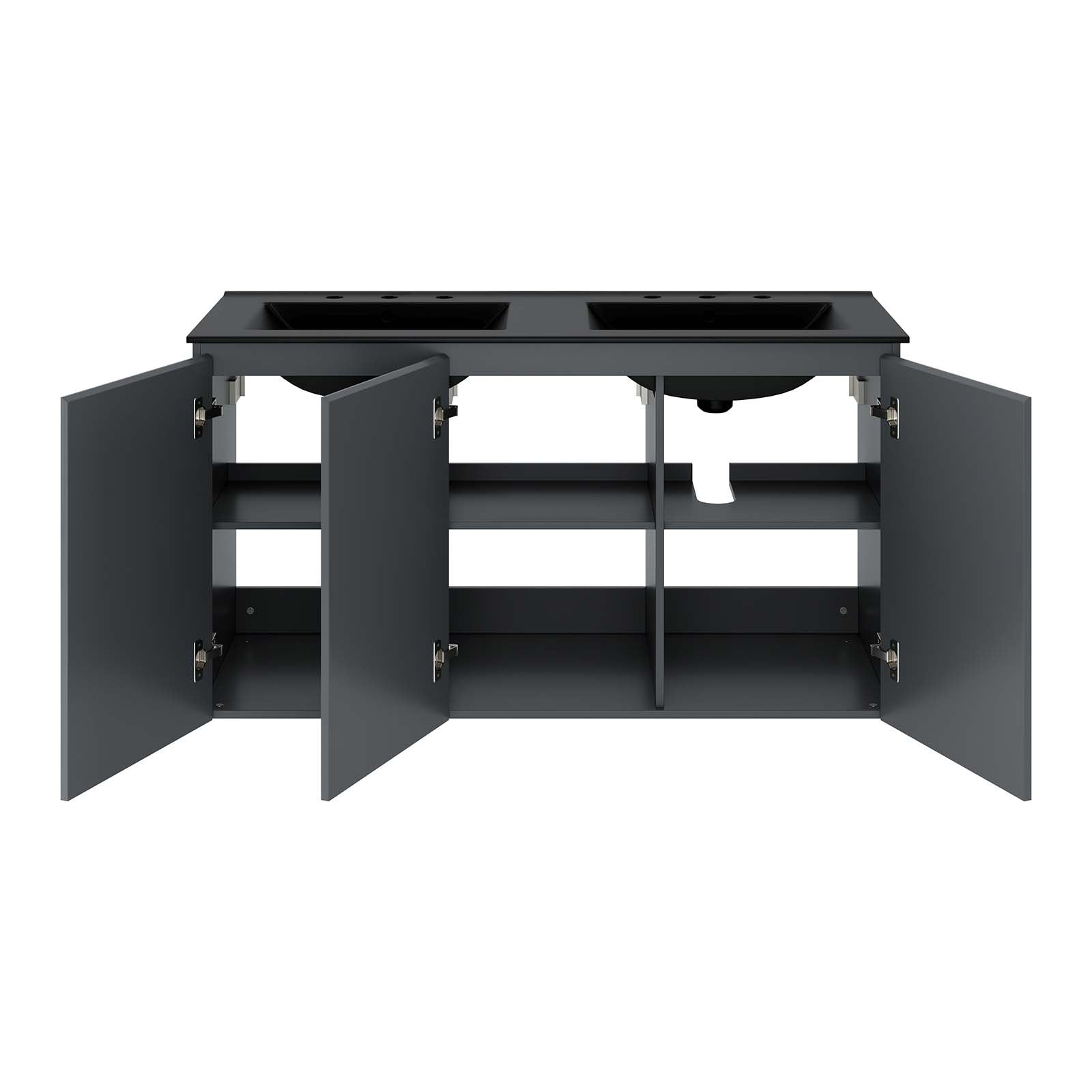 Bryn 48" Wall-Mount Double Sink Bathroom Vanity by Modway