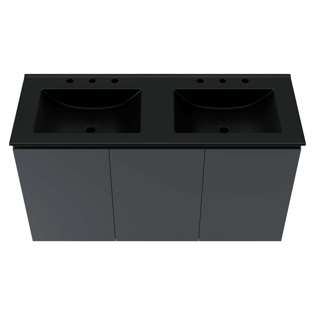 Bryn 48" Wall-Mount Double Sink Bathroom Vanity by Modway