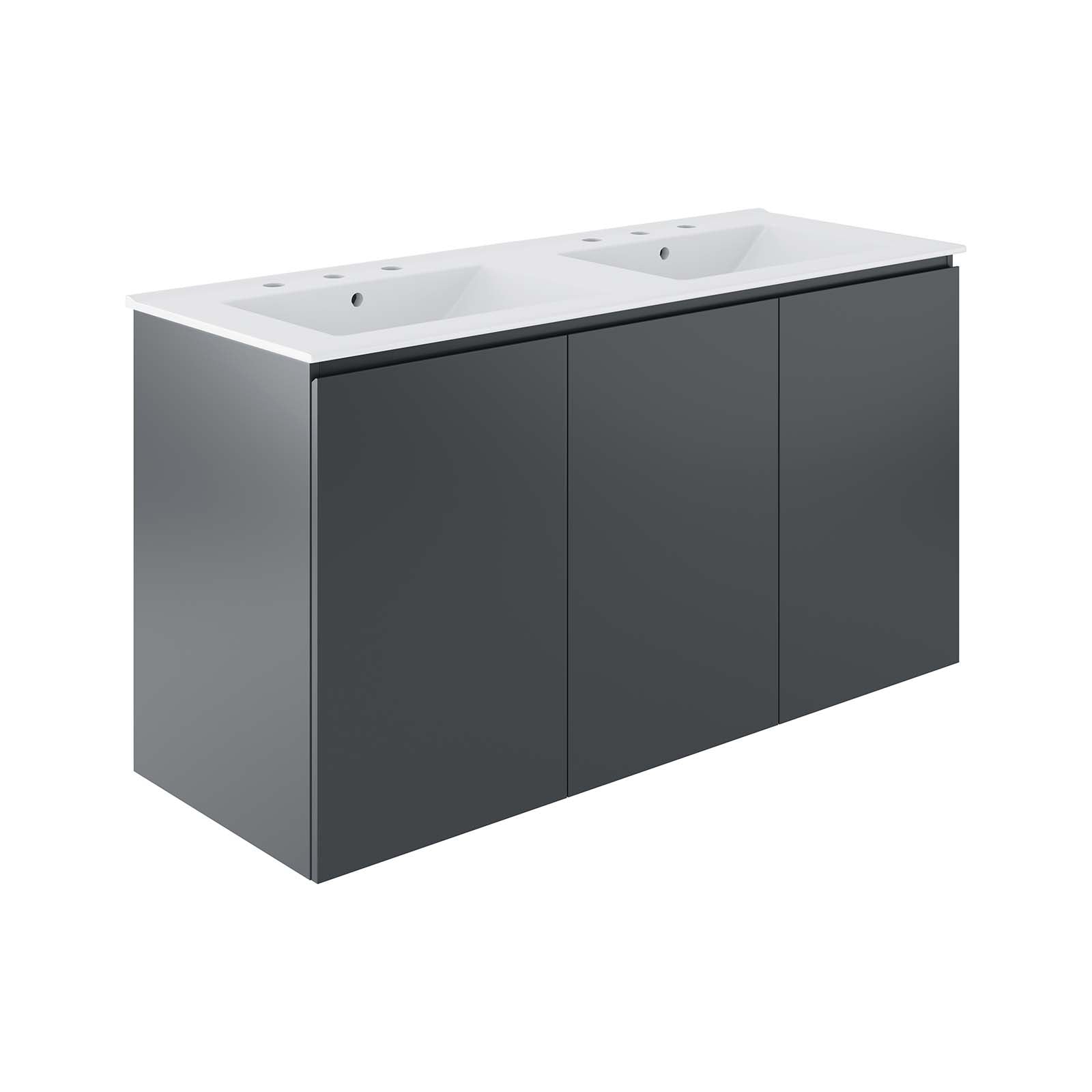 Bryn 48" Wall-Mount Double Sink Bathroom Vanity by Modway