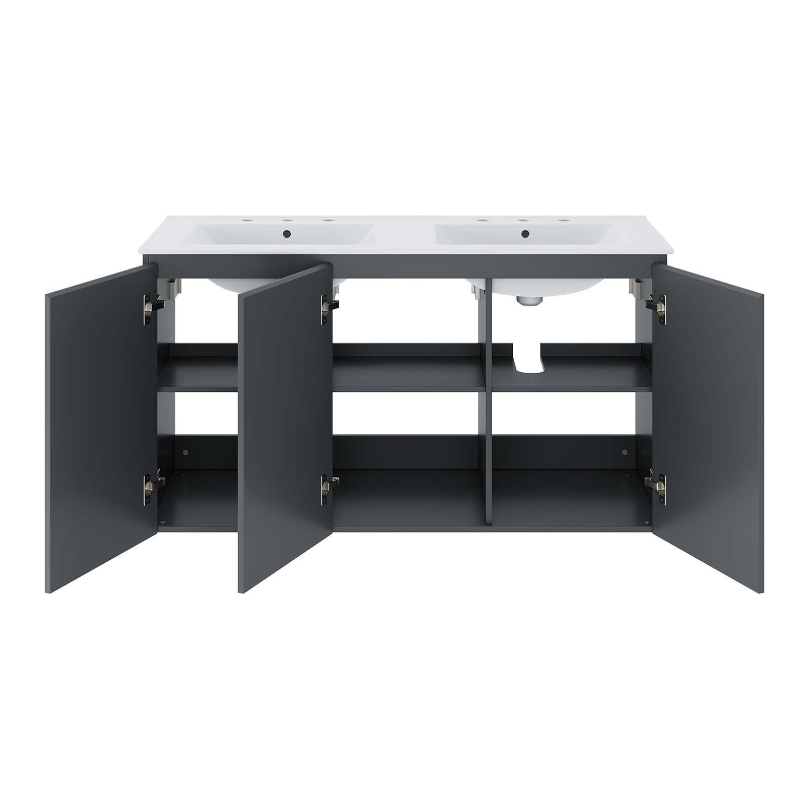 Bryn 48" Wall-Mount Double Sink Bathroom Vanity by Modway