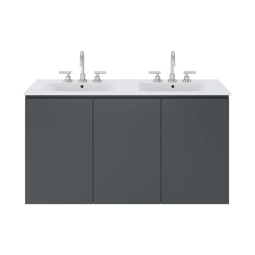 Bryn 48" Wall-Mount Double Sink Bathroom Vanity by Modway