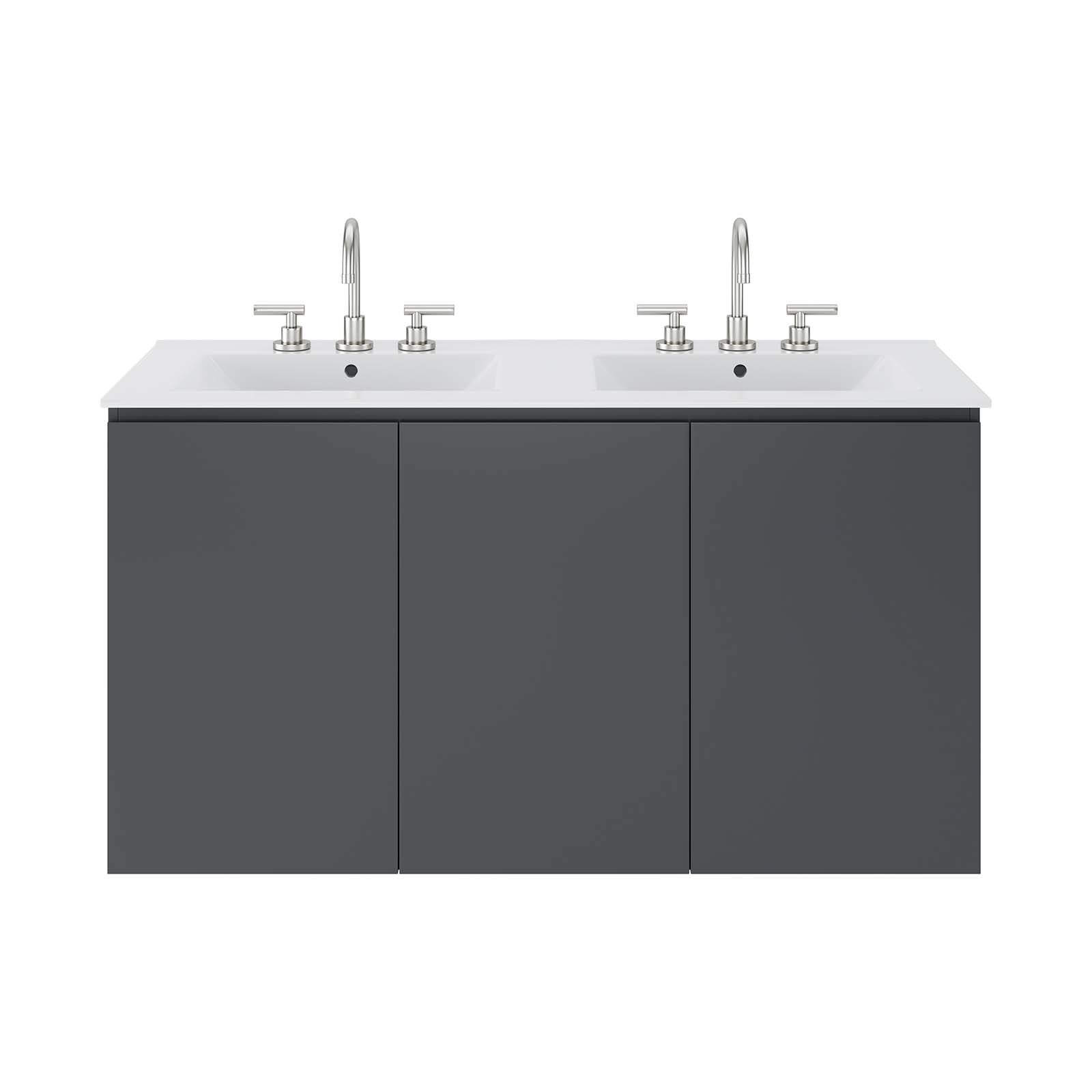 Bryn 48" Wall-Mount Double Sink Bathroom Vanity by Modway
