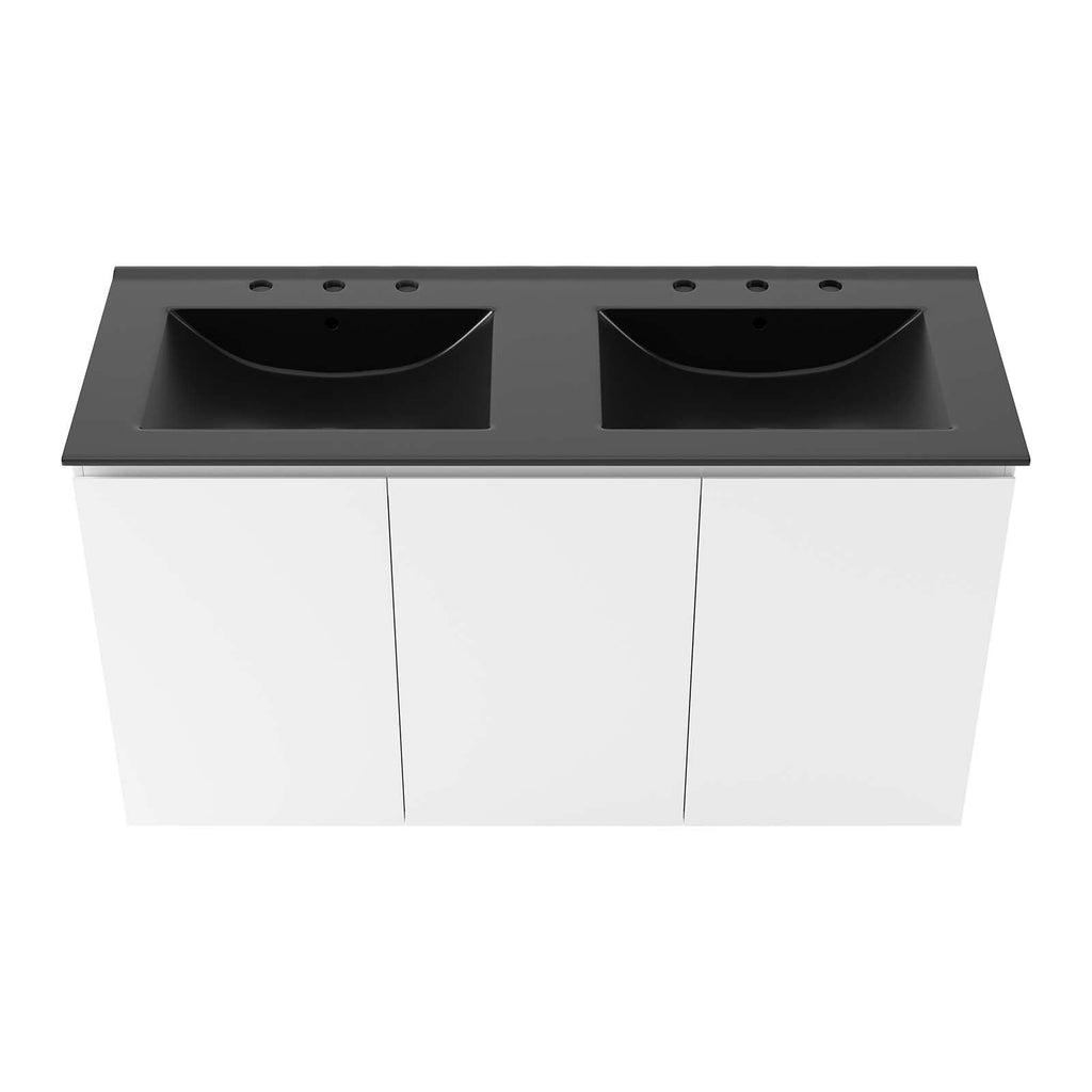 Bryn 48" Wall-Mount Double Sink Bathroom Vanity by Modway