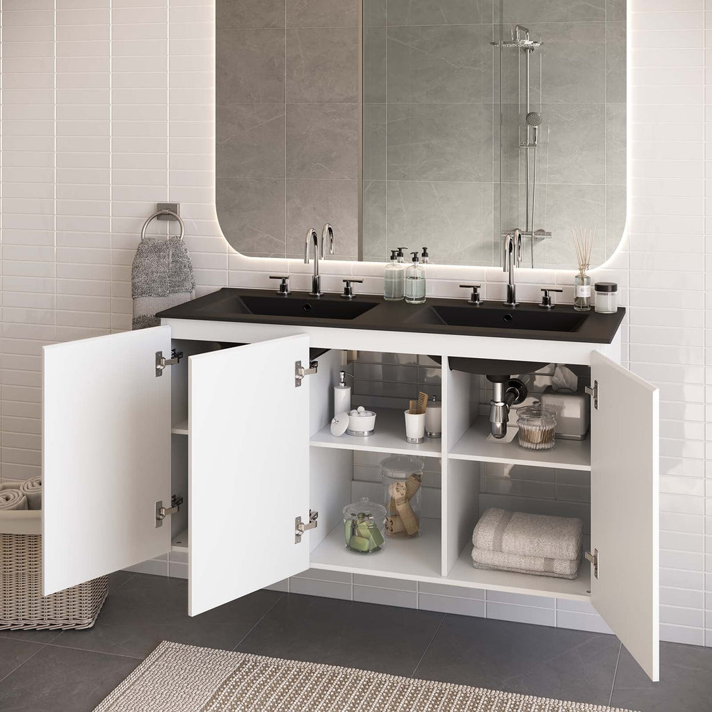 Bryn 48" Wall-Mount Double Sink Bathroom Vanity by Modway