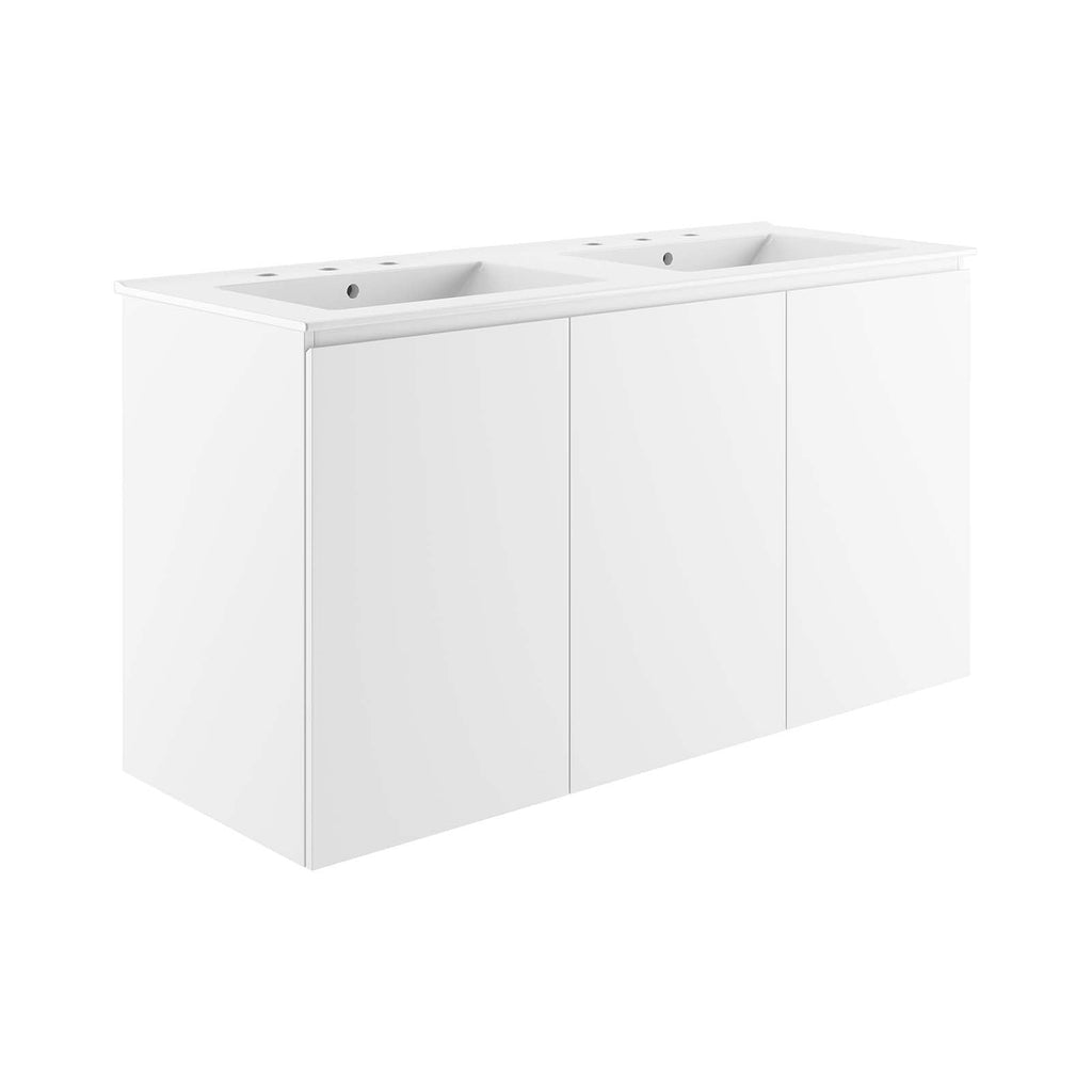 Bryn 48" Wall-Mount Double Sink Bathroom Vanity by Modway