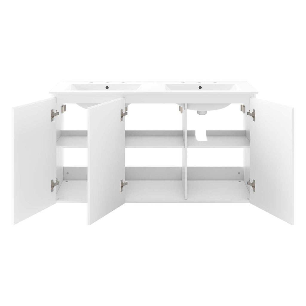 Bryn 48" Wall-Mount Double Sink Bathroom Vanity by Modway