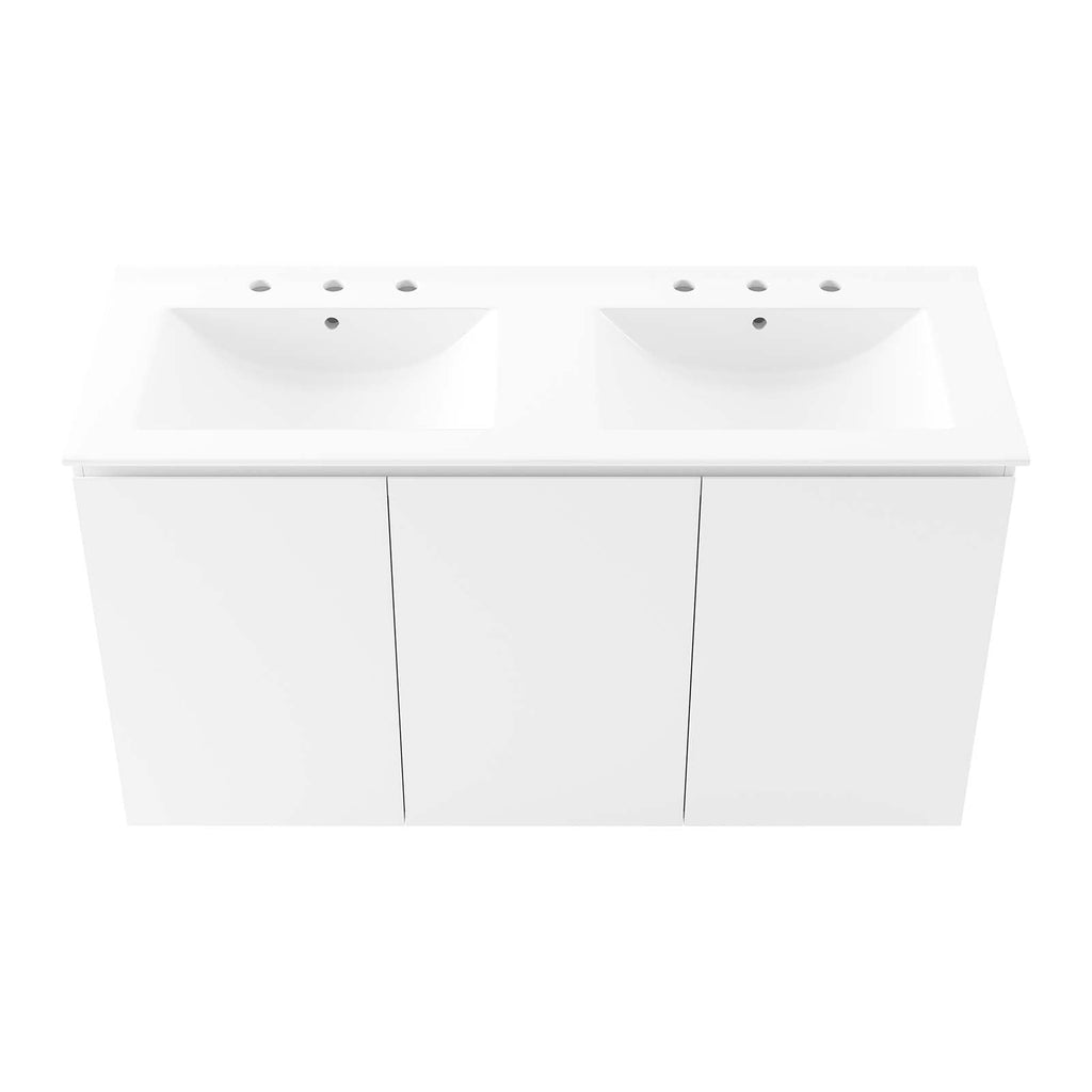 Bryn 48" Wall-Mount Double Sink Bathroom Vanity by Modway