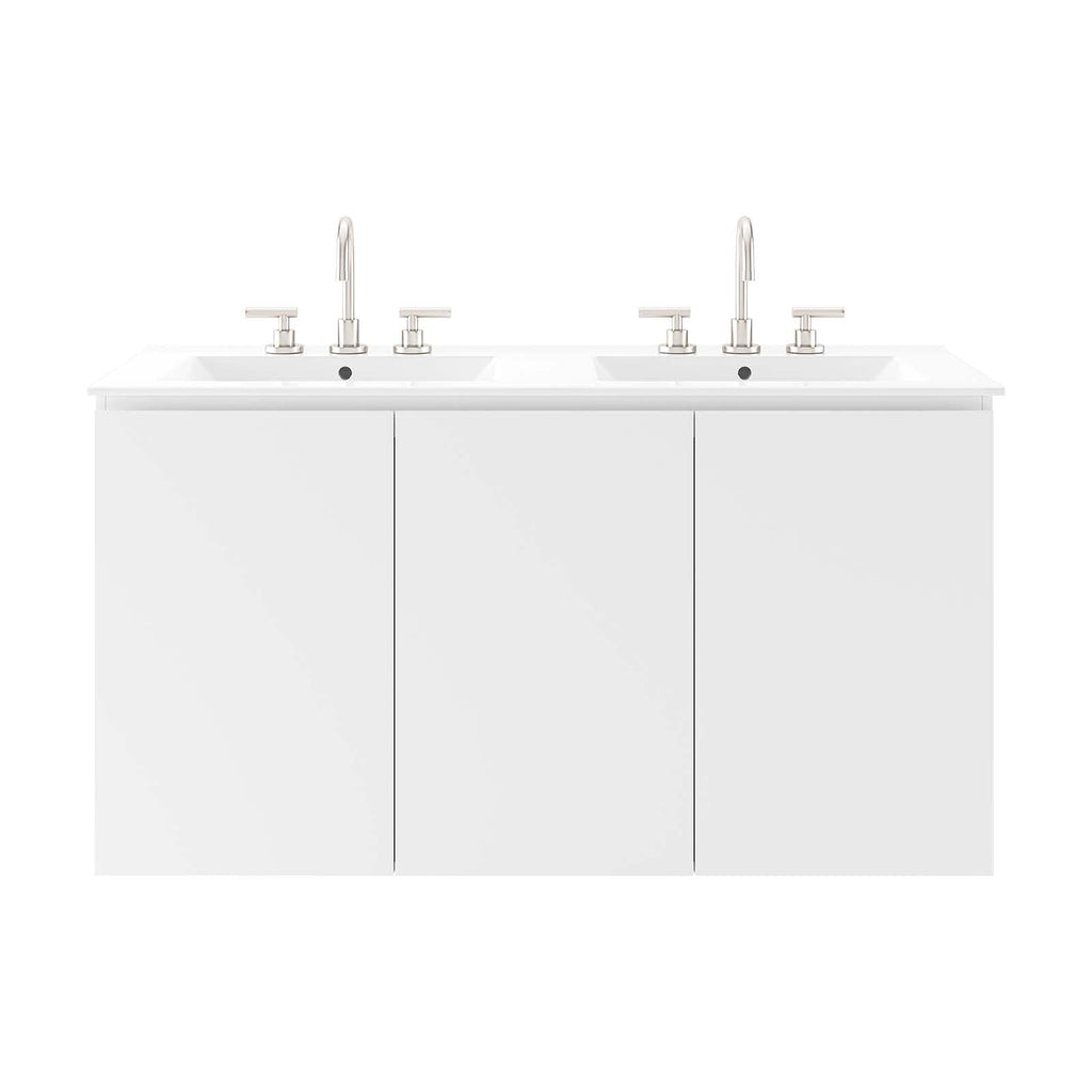 Bryn 48" Wall-Mount Double Sink Bathroom Vanity by Modway