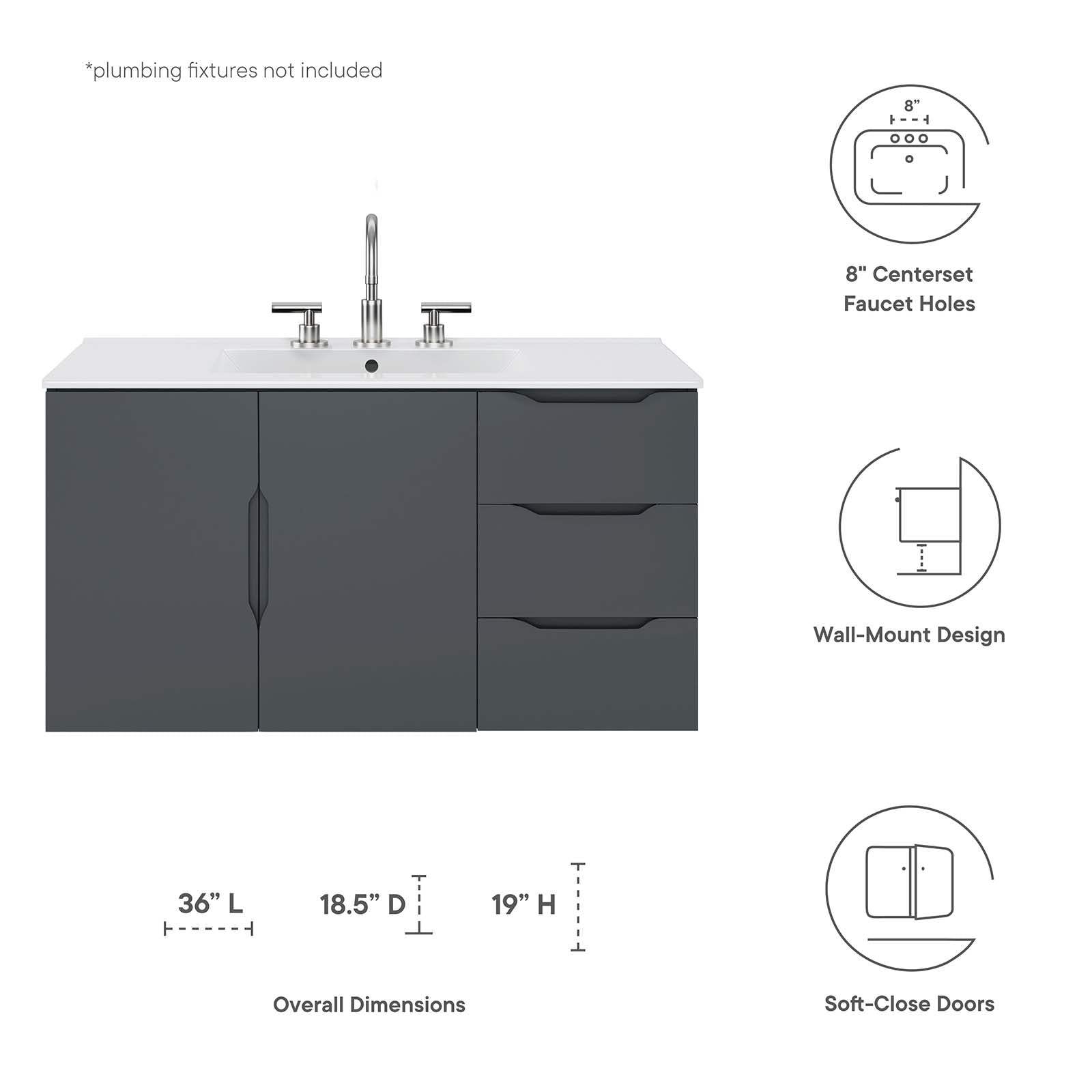 Vitality 36" Bathroom Vanity by Modway