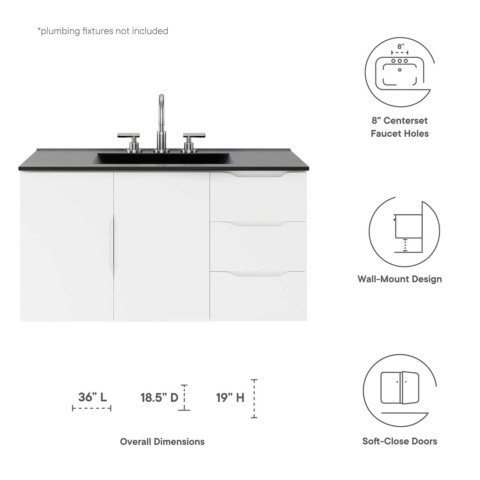 Vitality 36" Bathroom Vanity by Modway