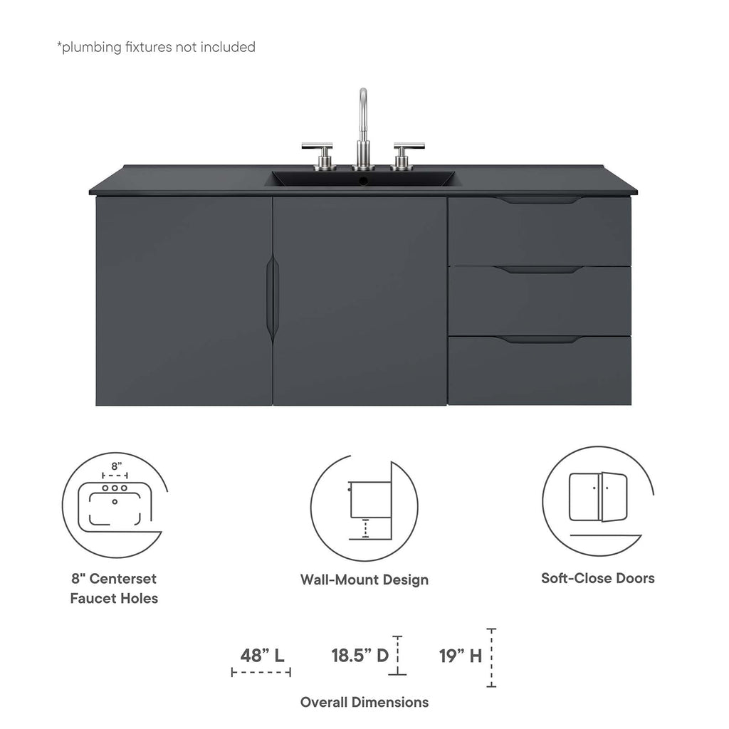 Vitality 48" Single Sink Bathroom Vanity by Modway