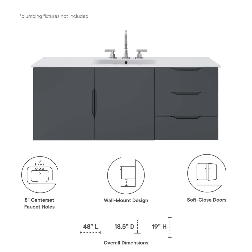 Vitality 48" Single Sink Bathroom Vanity by Modway