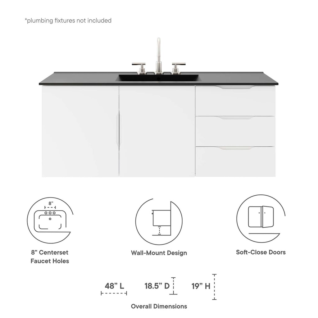 Vitality 48" Single Sink Bathroom Vanity by Modway