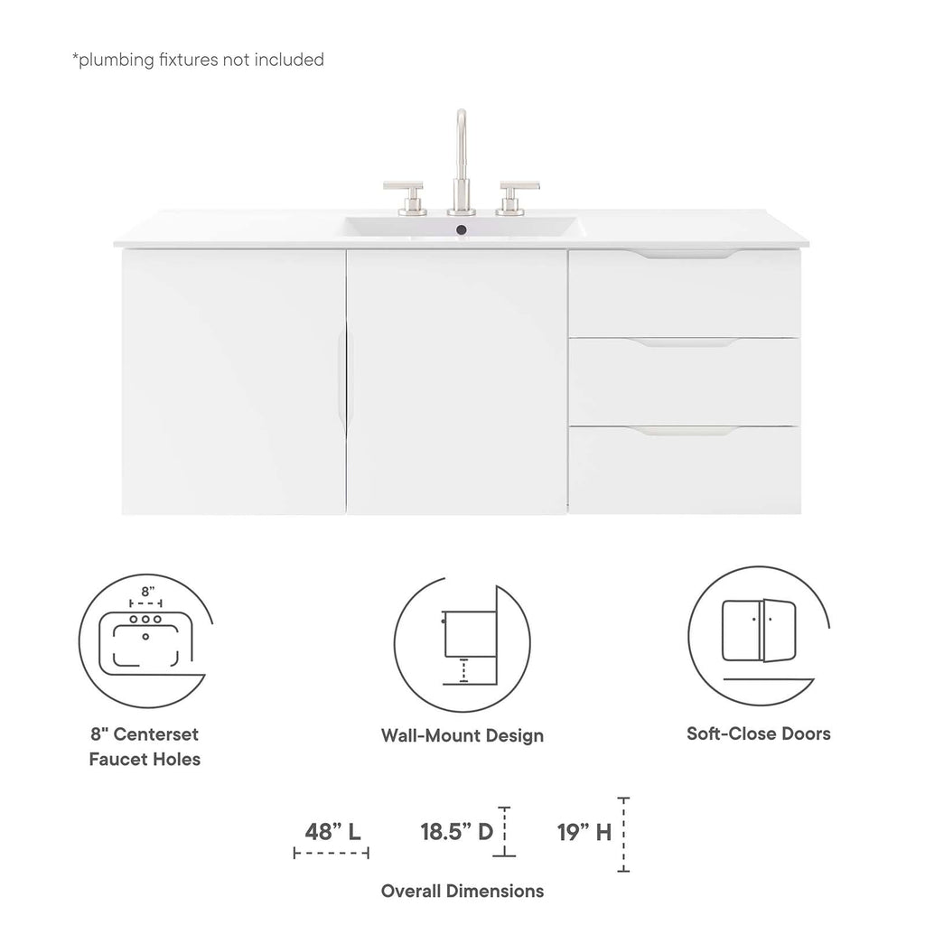 Vitality 48" Single Sink Bathroom Vanity by Modway