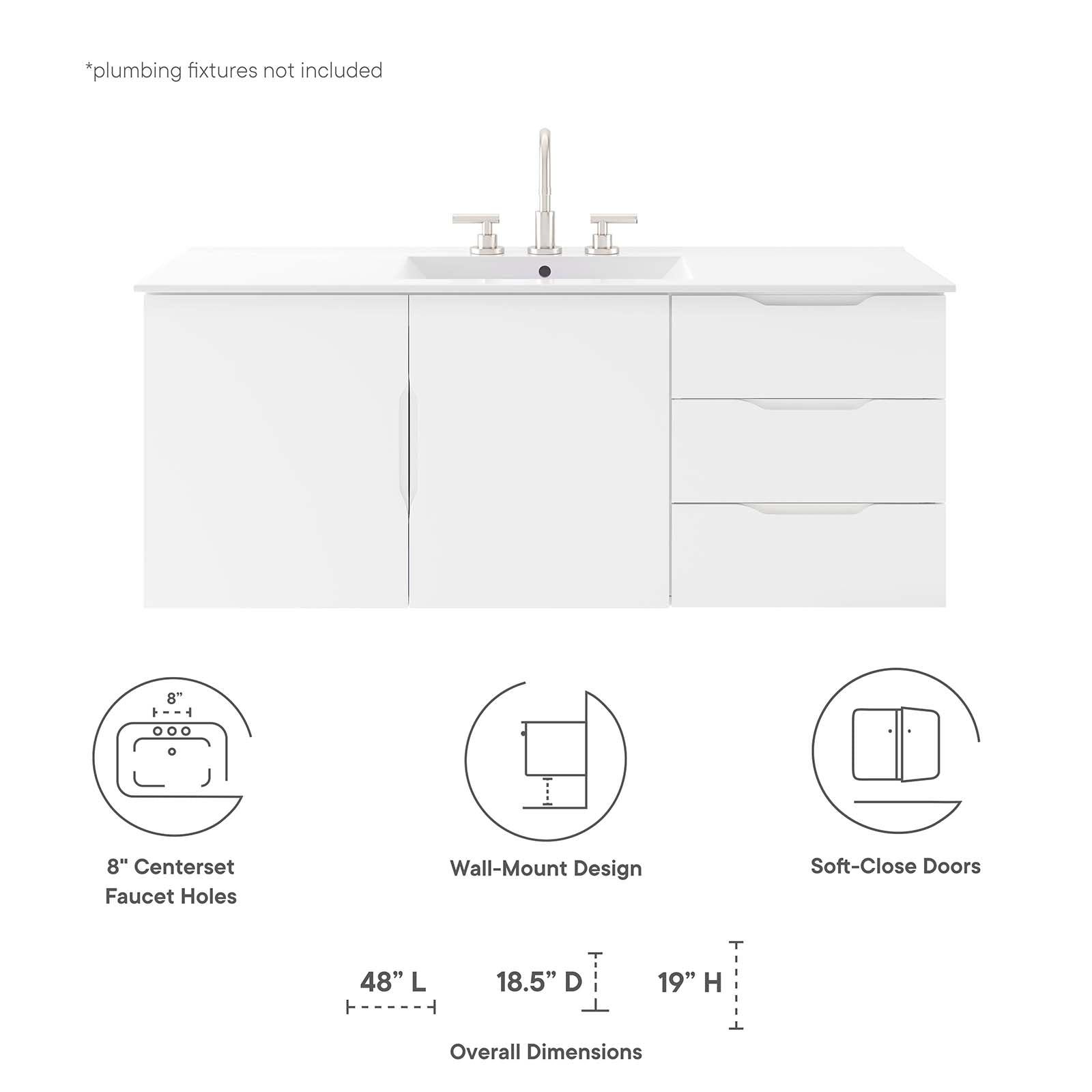Vitality 48" Single Sink Bathroom Vanity by Modway