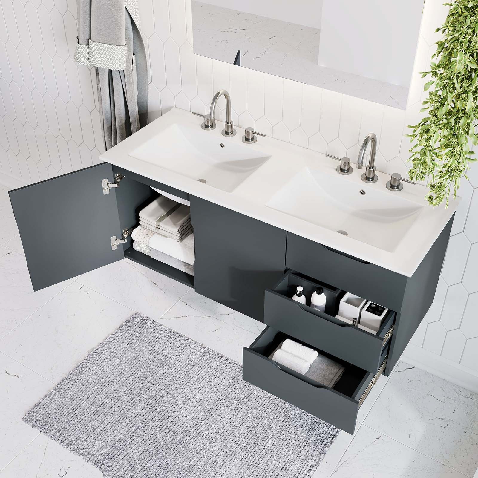 Vitality 48" Double Sink Bathroom Vanity by Modway
