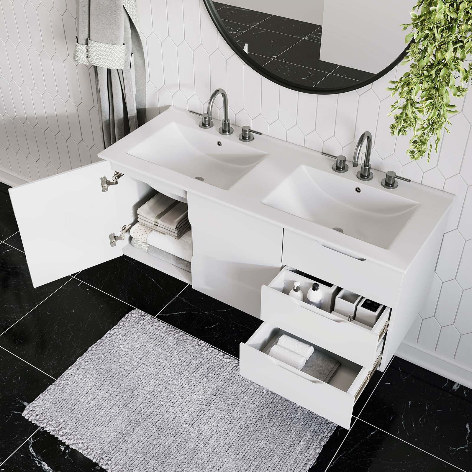 Vitality 48" Double Sink Bathroom Vanity by Modway
