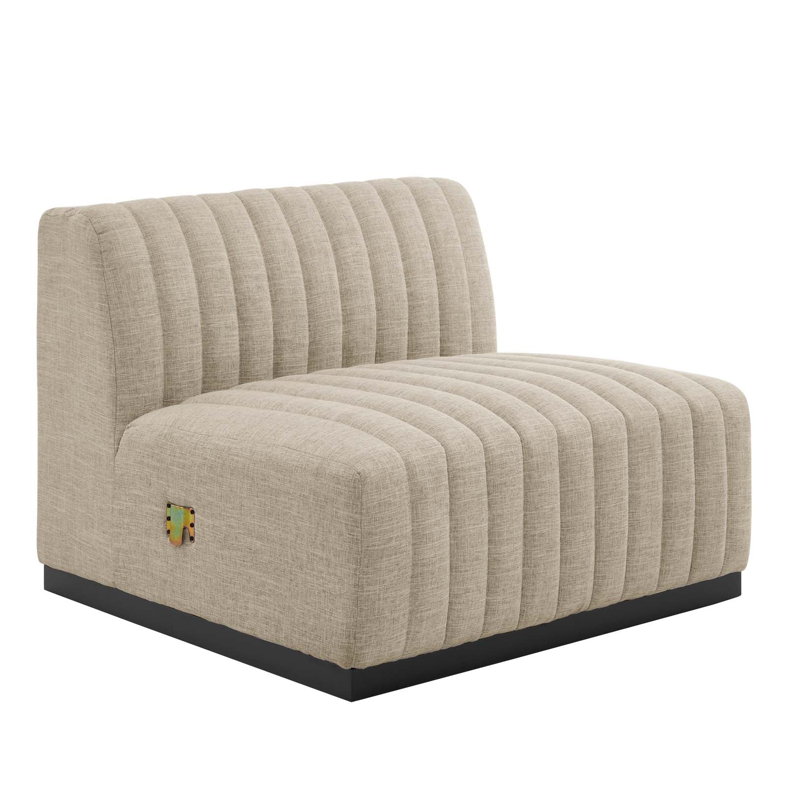Conjure 6-Piece Channel Tufted Upholstered Fabric Sectional Sofa by Modway