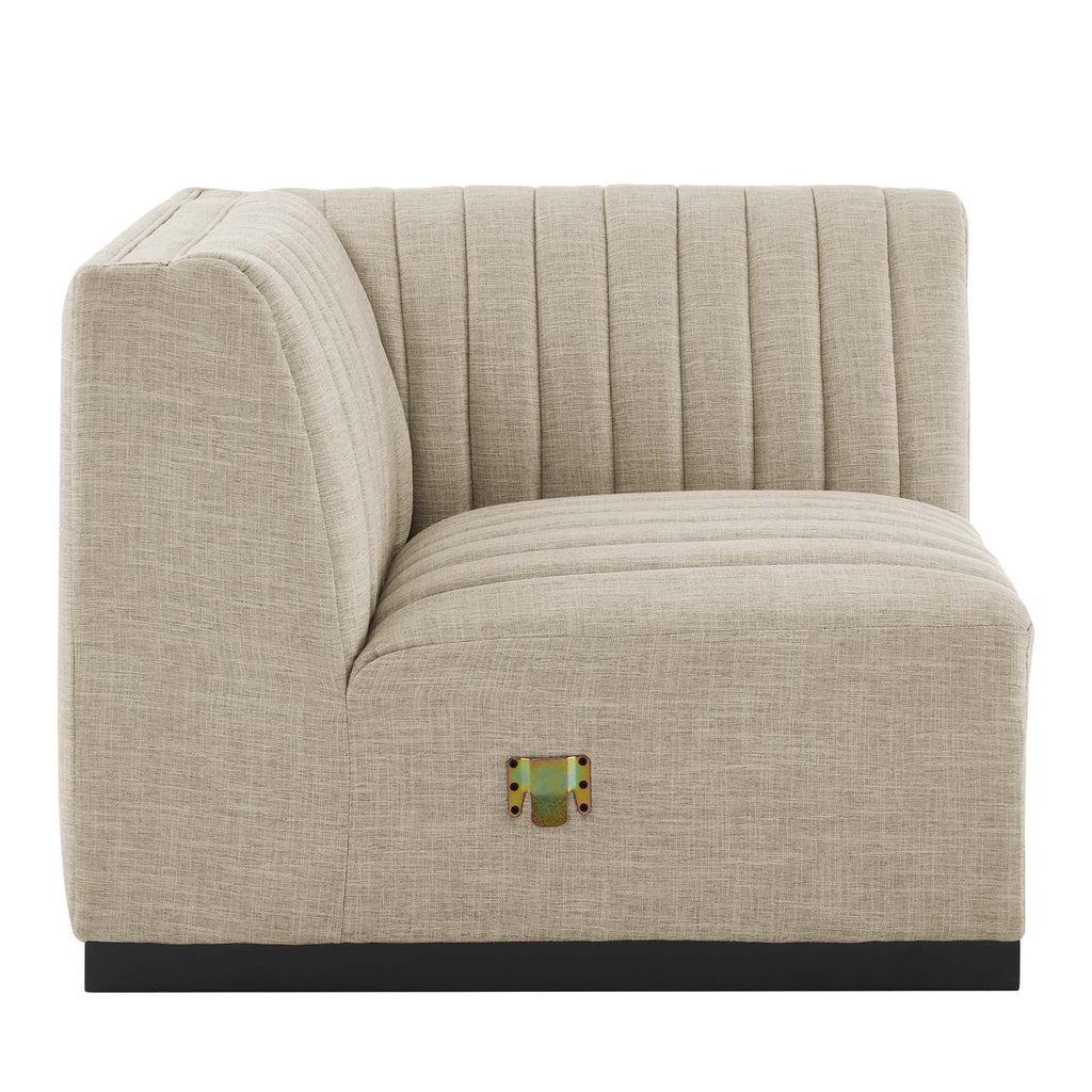 Conjure 5-Piece Channel Tufted Upholstered Fabric L-Shaped Sectional by Modway
