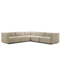 Conjure 5-Piece Channel Tufted Upholstered Fabric L-Shaped Sectional by Modway