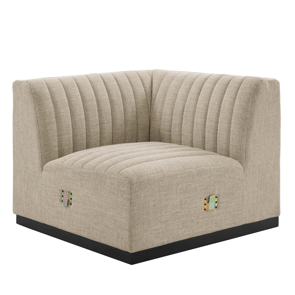 Conjure 6-Piece Channel Tufted Upholstered Fabric U-Shaped Sectional by Modway