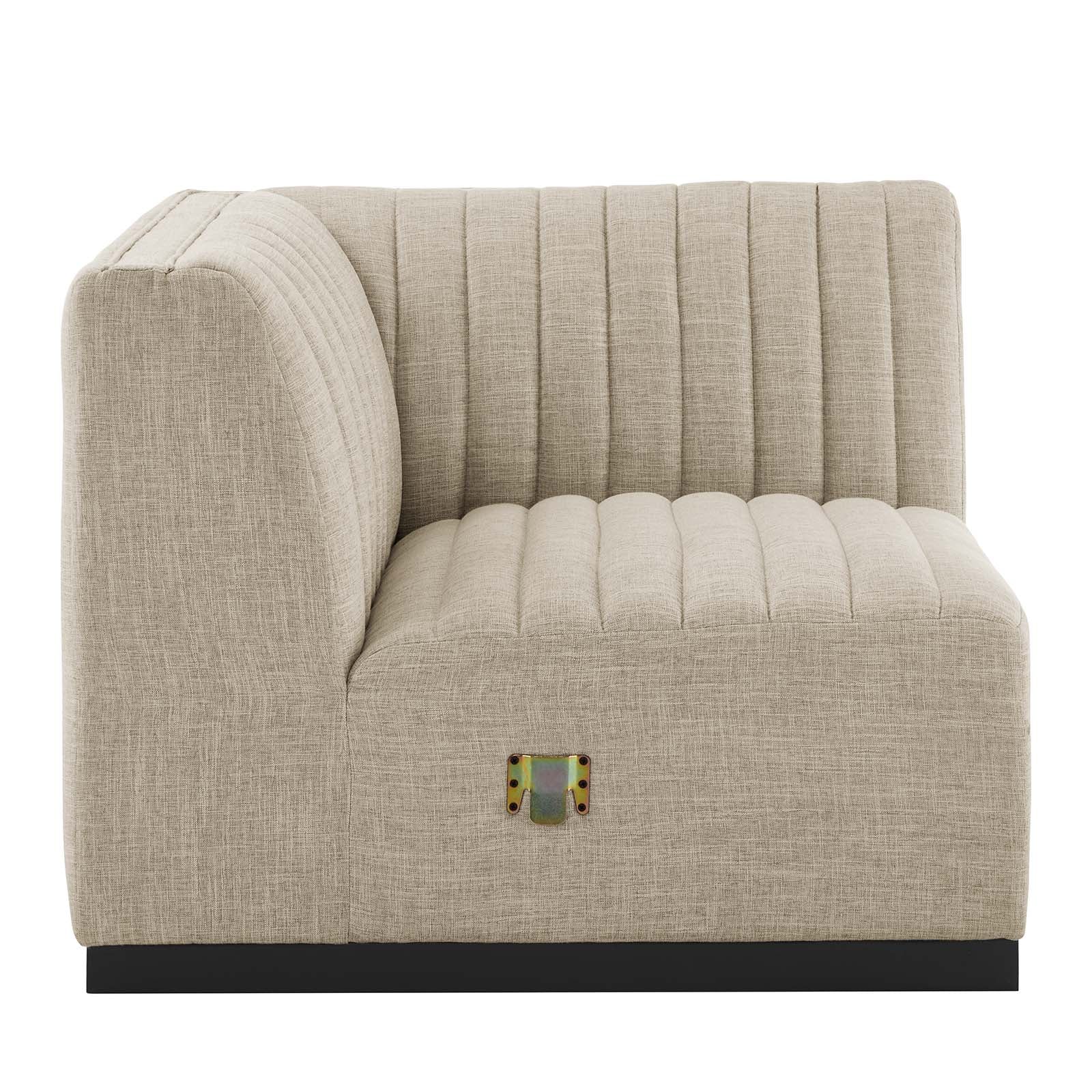 Conjure 6-Piece Channel Tufted Upholstered Fabric U-Shaped Sectional by Modway