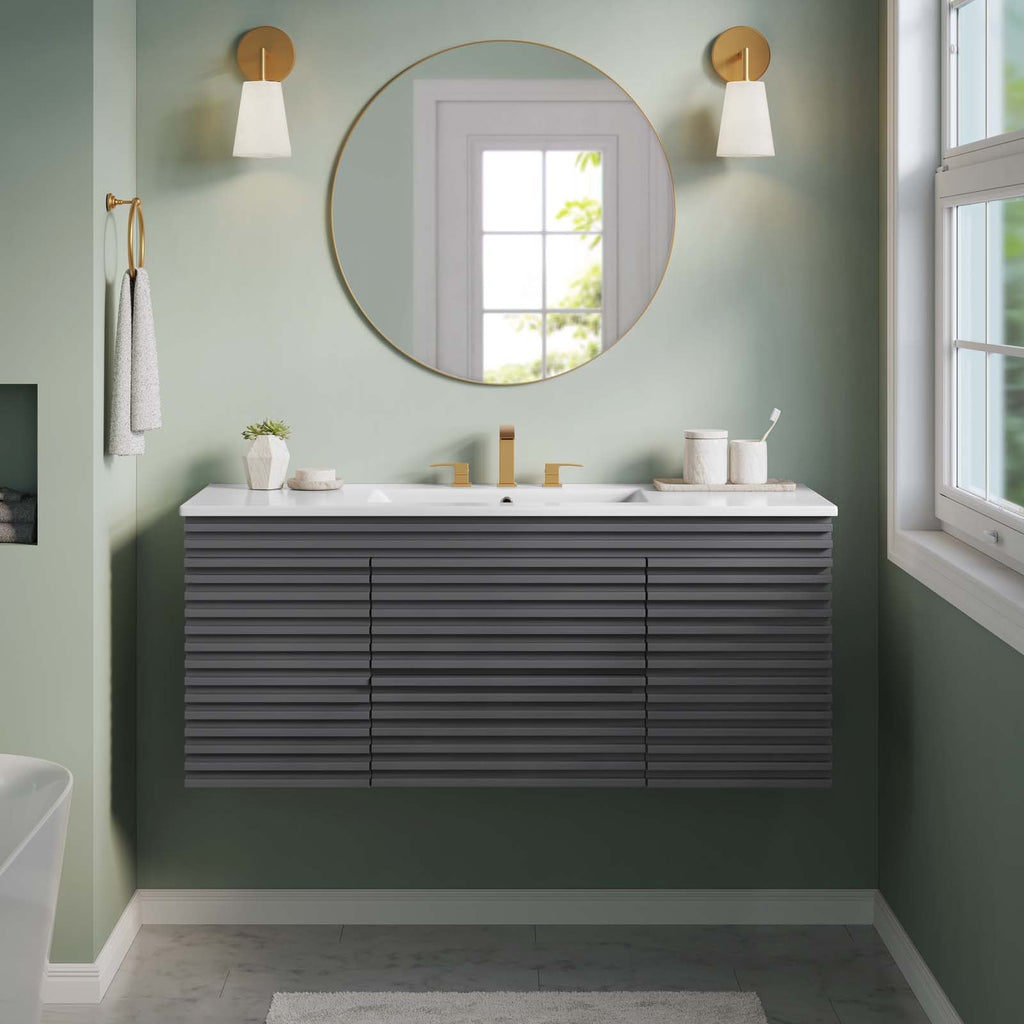 Render 48" Wall-Mount Bathroom Vanity by Modway
